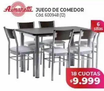 Naldo Lombardi Juego de comedor aimaretti 6 sillas oferta