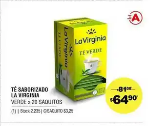 Atomo Conviene Té Saborizado La Virginia Verde oferta