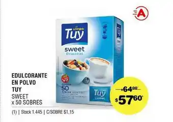 Edulcorante En Polvo Tuy Sweet