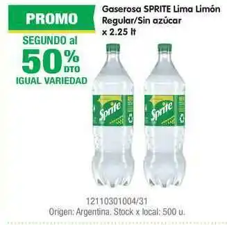 Jumbo Gaserosa Sprite Lima Limón Regular-Sin Azúcar X 2.25 Lt oferta