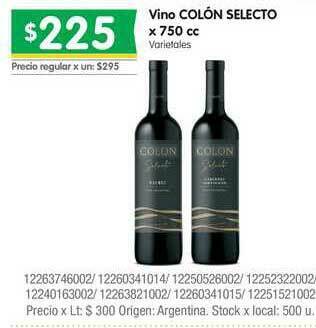 Jumbo Vino Colón Selecto X 750 Cc oferta