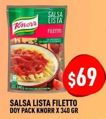 Supermercados Zeta Salsa Lista Filetto Doy Pack Knorr x 340gr oferta