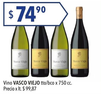 Hergo Vasco Viejo Vino tto/bco x 750 cc. oferta