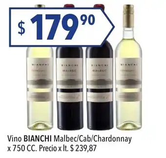 Hergo Bianchi Malbec/Cab/Chardonnay Vino x 750 cc. oferta