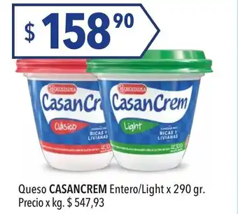 Hergo Casancrem Queso Entero/Light x 290 gr. oferta
