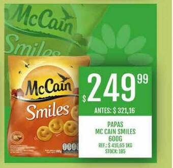 Supermercados Todo Papas Mc Cain Smiles 600g oferta