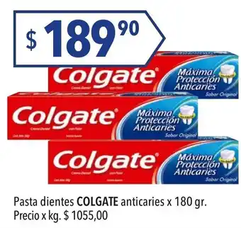Hergo Colgate Pasta dientes anticaries x 180 gr. oferta
