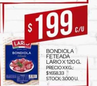 Supermercados DIA Bondiola Feteada Lario x 120g oferta
