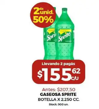 Super MAMI Gaseosa Sprite Botella x 2.250cc oferta