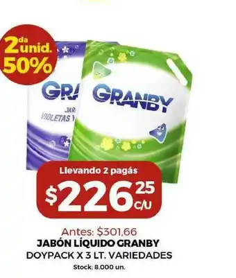Super MAMI Jabón Liquido Granby Doypack x 3lt oferta