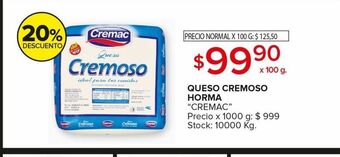 Carrefour Maxi Queso cremoso cremac horma x 100g oferta