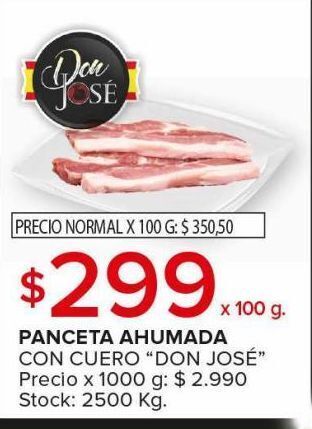 Carrefour Maxi Panceta ahumada con cuero don jose x 100g oferta