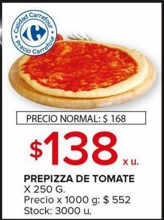 Carrefour Maxi Prepizza de tomate x 250g oferta