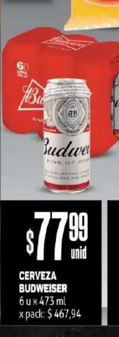 Makro Cerveza Budweiser 6 ux 473ml oferta