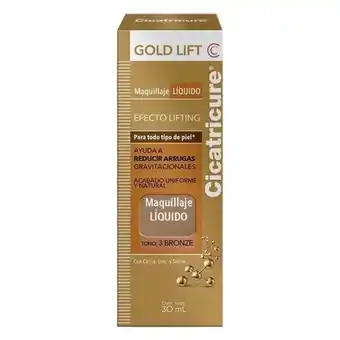 Cicatricure maquillaje líquido gold lift color light 30 ml bronze