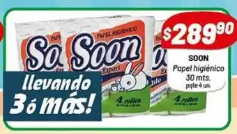 Almacor Soon papel higiénico 30 mts. oferta