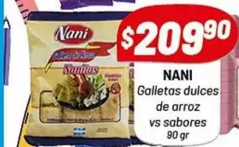 Almacor Nani galletas dulces de arroz vs sabores oferta