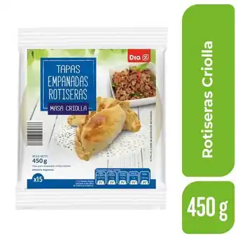 Supermercados DIA Tapa de empanadas rotiseras dia criolla 450 gr. oferta