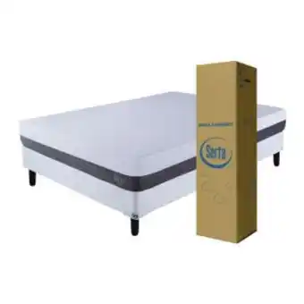 Sommier Center Sommier y colchón en caja espuma serta box one 2 plazas (140x190) oferta