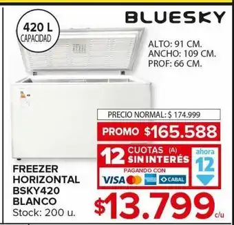 Carrefour Maxi Freezer bluesky horizontal 420l oferta
