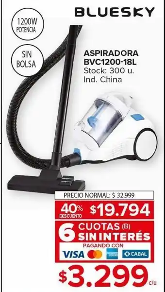Carrefour Maxi Aspiradora bluesky 1200w oferta