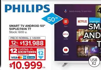 Carrefour Maxi Smart tv philips 50" android oferta