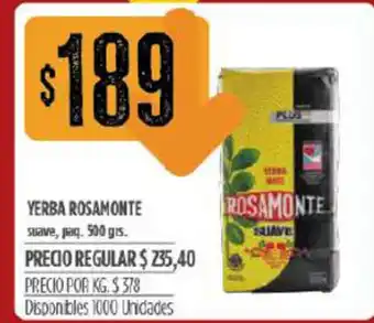 Supermercados Vea Yerba Rosamonte 500grs oferta