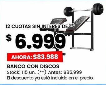 Changomas Banco con discos oferta