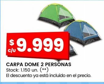 Changomas Carpa dome 2 personas oferta