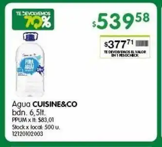 Jumbo Agua cuisine & co oferta