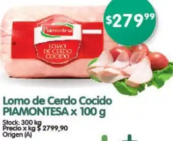 Supermercados Buenos Días Lomo de Cerdo Cocido Piamontesa 100g oferta