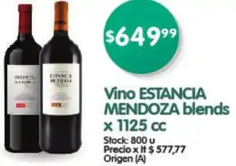 Supermercados Buenos Días Vino Estancia Mendoza Blends 1125cc oferta