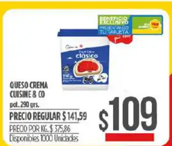 Supermercados Vea Queso Crema Cuisine & Co 290grs oferta