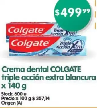 Supermercados Buenos Días Crema Dental Colgate Triple Acción Extra Blancura 140ml oferta