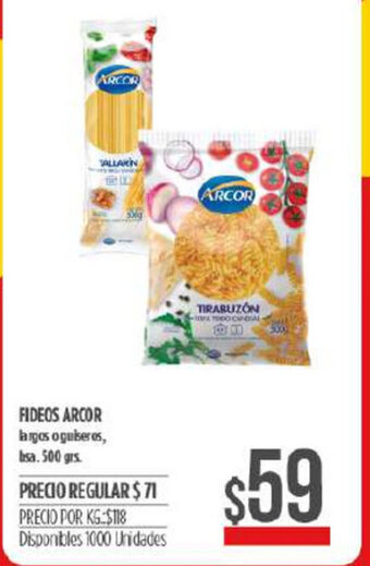 Supermercados Vea Fideos Arcor 500grs oferta