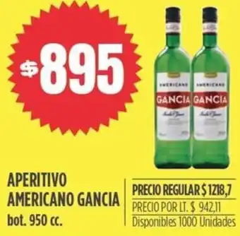 Supermercados Vea Aperitivo Americano Gancia 950cc oferta