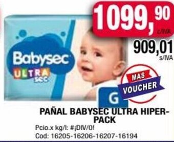 Maxiconsumo Pañal Babysec Ultra Hiperpack oferta