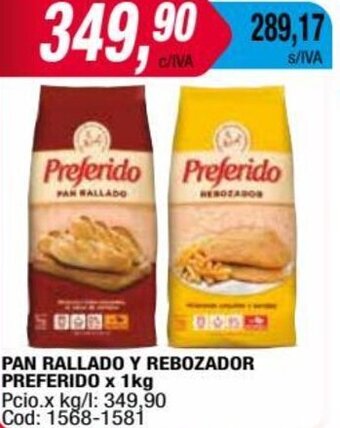 Maxiconsumo Pan Rallado Y Rebozador Preferido 1kg oferta