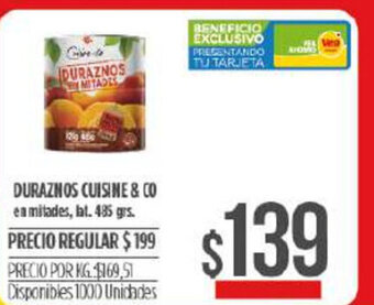 Supermercados Vea Duraznos Cuisine & Co 485grs oferta