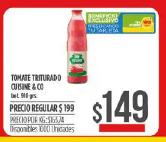 Supermercados Vea Tomate Triturado Cuisine & Co 910grs oferta