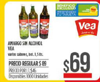 Supermercados Vea Amargo Sin Alcohol Vea 1,5lts oferta
