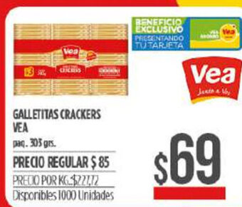 Supermercados Vea Galletitas Crackers Vea 303grs oferta