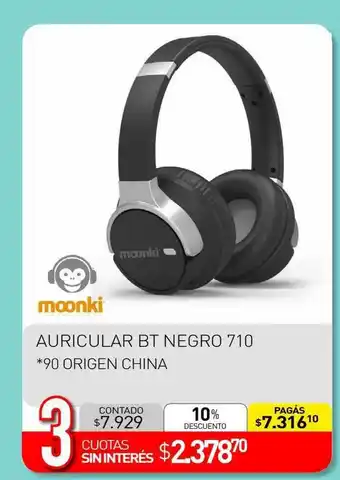 La Anonima Moonki auricular bt negro 710 oferta