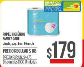 Supermercados Vea Papel Higiènico Family Care oferta
