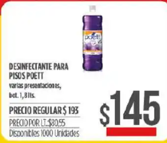 Supermercados Vea Desinfectante Para Pisos Poett 1,8lts oferta