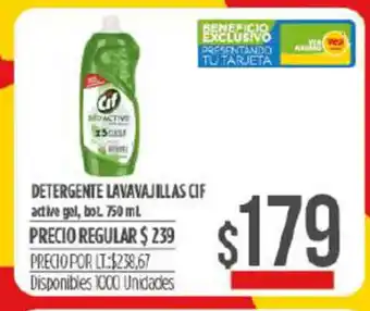 Supermercados Vea CIF Detergente Lavavjillas 750ml oferta