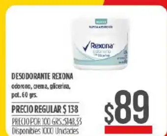 Supermercados Vea Rexona desodorante 60grs oferta