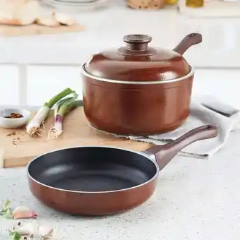 Avon Set x2 cacerola + sarten 20 cm marrón oferta