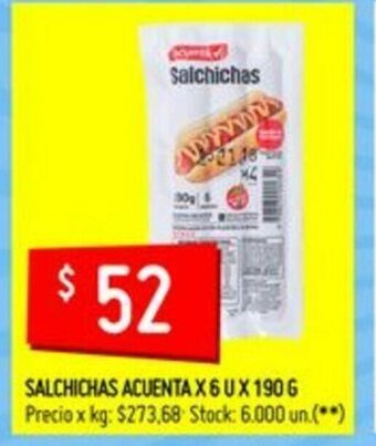 Walmart Salchichas Acuenta x 6u x 190g oferta
