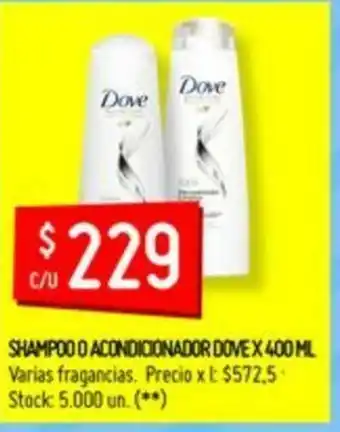 Walmart Shampoo o Acondicionador Dove x 400ml oferta